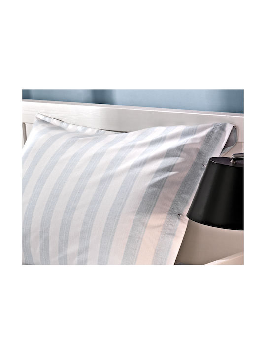 Saint Clair Sheet Set Single Cotton Stripes Blue 160x250cm 1710030216000 3pcs