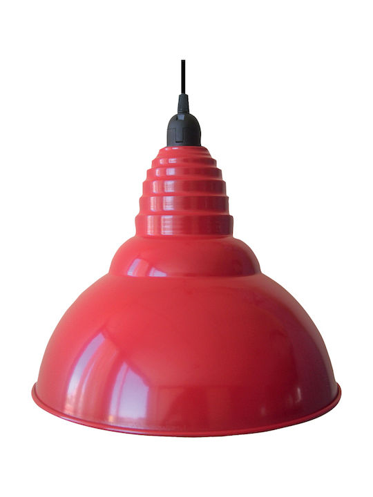 Gallis Rugby Pendant Light Red Bell with Socket E27 32cm