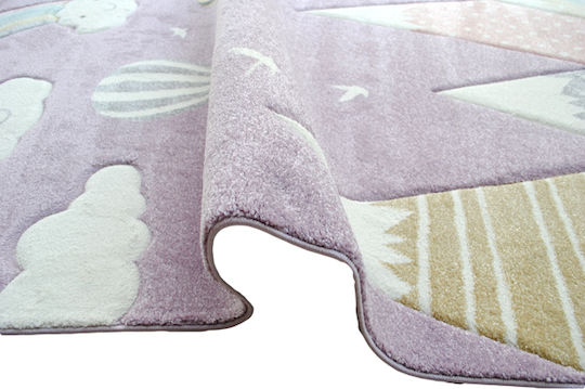 Tzikas Carpets 24192-050 Детско килимче Облаци Лилав 133x190см Дебелина 13мм