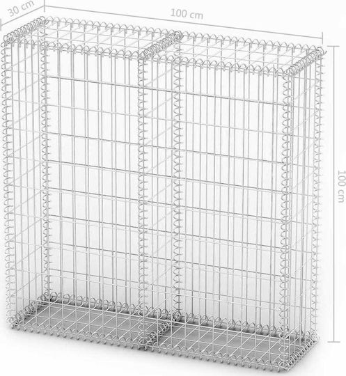 vidaXL Garden Fencing Material with Caps 1pcs Silver