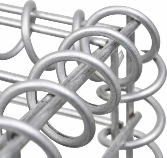 vidaXL Garden Fencing Material with lids 100x80x30cm 1pcs Silver