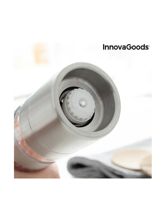 InnovaGoods Χειροκίνητος Μύλος Μπαχαρικών Inox σε Ασημί Χρώμα 21cm