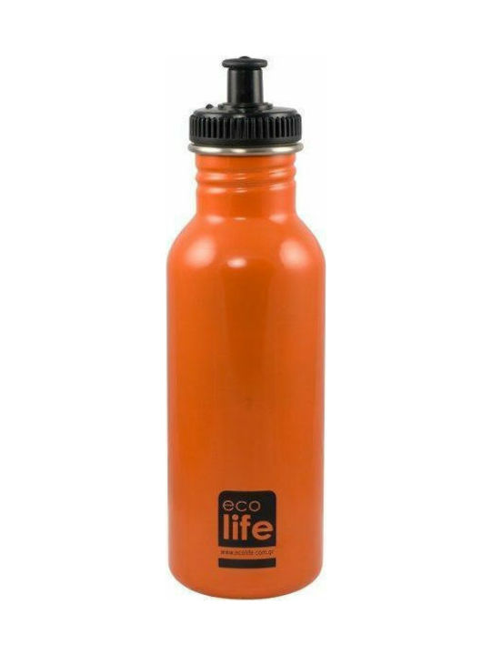 Ecolife Ανοξείδωτο Παγούρι 600ml Πορτοκαλί