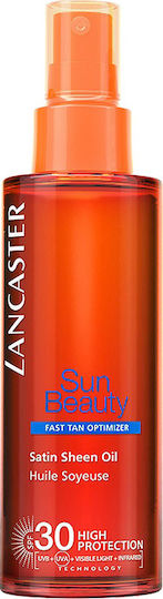 Lancaster Sun Beauty Satin Sheen Ulei Optimizer Rapid Bronzare Produse cu Protecție Solară Ulei Corp SPF30 Spray 150ml