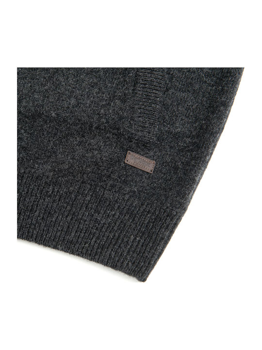 Men's Knitted Cardigan with Buttons Gray