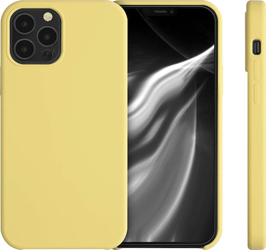 KWmobile Soft Flexible Rubber Back Cover Silicone Yellow (iPhone 12 / 12 Pro)