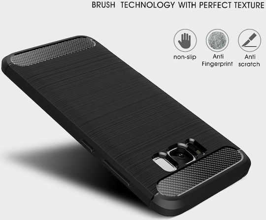 Forcell Carbon Umschlag Rückseite Kunststoff Schwarz (Galaxy S8)