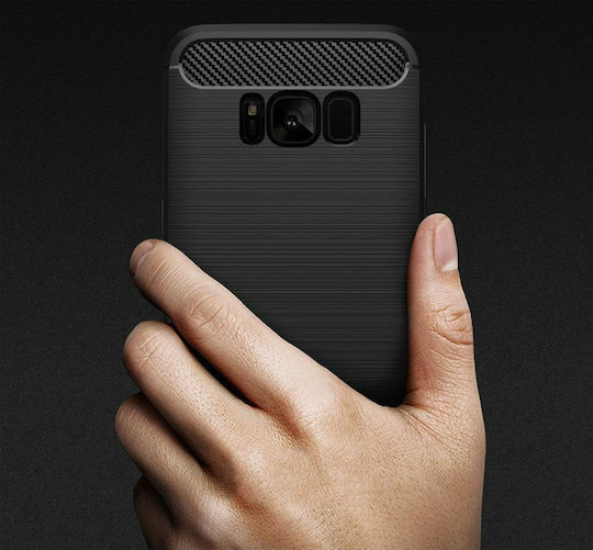Forcell Carbon Umschlag Rückseite Kunststoff Schwarz (Galaxy S8)