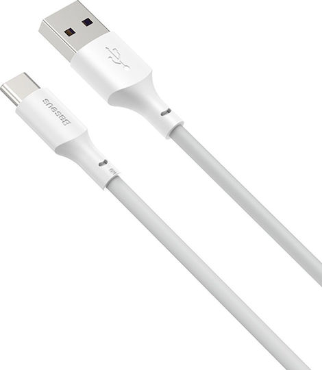 Baseus Simple Wisdom USB 2.0 USB-C Male - USB-A Cable 40W White 1.5m TZCATZJ-02 2 Pcs