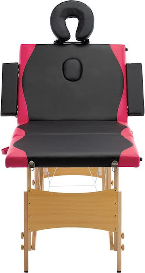 vidaXL Physiotherapy Bed Portable Foldable Black Wooden 191x70cm 4 Positions