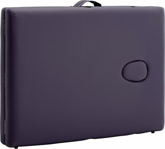 vidaXL Wooden Portable/Folding Purple Massage and Physiotherapy Bed 191x70cm 2 Positions