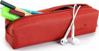 Bombata Pencil Case Barrel with 1 Compartment Red