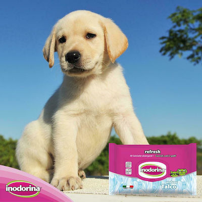 Inodorina Refresh Dog Body Cleansing Wipes with Fragrance Alcohol Free Pink 30x20cm