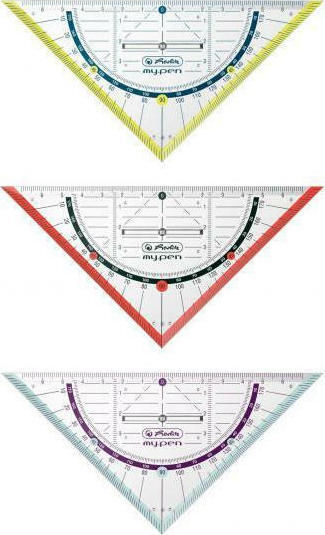 Herlitz Triunghi Geometric Plastic Transparent 25cm cu Mâner (Culori diverse)