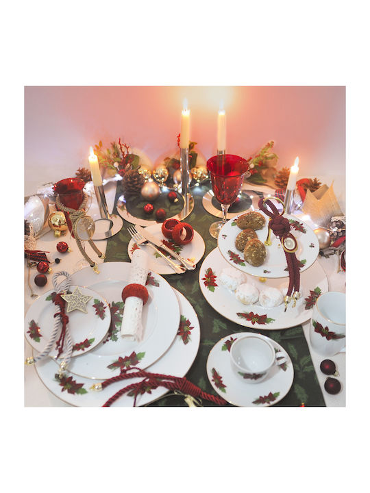 Cryspo Trio Set Weihnachtliche Schüsseln Porzellan Weiß L23xB8.5xH8.5xD23cm. 2Stück