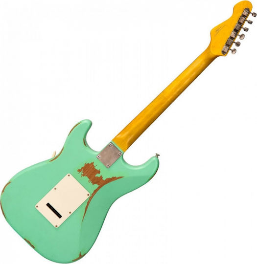 Vintage V6 Icon Ηλεκτρική Κιθάρα ST Style με SSS Διάταξη Μαγνητών Distressed Ventura Green