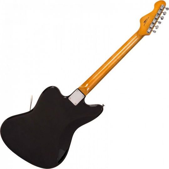 Vintage V65 ReIssued Vibrato Electric Guitar Offset with 2xP90 Pickup Configuration Gloss Black