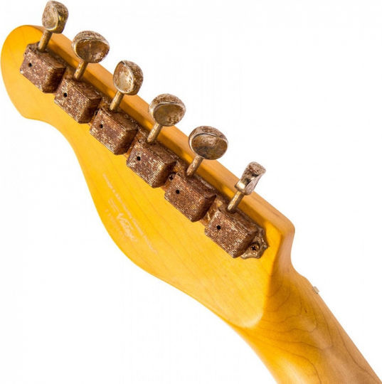 Vintage V59 Icon Electric Guitar Telecaster with SS Pickup Configuration Distressed Sunburst