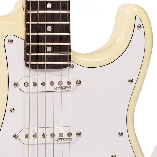 Vintage V6 ReIssued Electric Guitar Stratocaster with SSS Pickup Configuration Vintage White