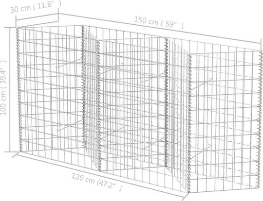 vidaXL Garden Fencing Material 1pcs Silver