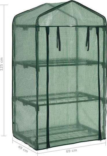vidaXL 46917 Seed Propagator with Metal Frame and Shelves 0.69x0.49x1.25m