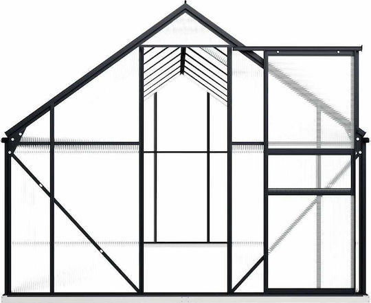 vidaXL 48220 Gewächshaus Typ Haus mit Aluminiumrahmen 4.9x1.9x2m