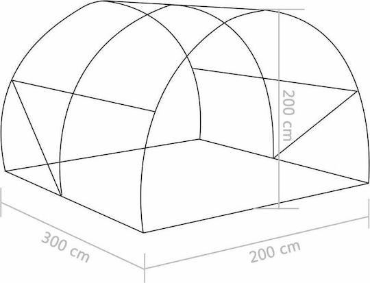 vidaXL 48158 Greenhouse Tunnel with Metal Frame 3x2x2m
