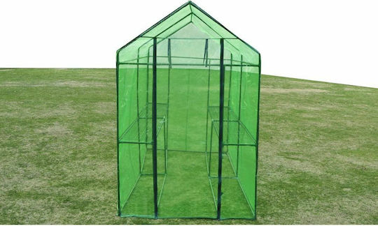 vidaXL 40618 Seră Casa cu Cadru Metalic și Rafturi 1.2x2.4x1.9m