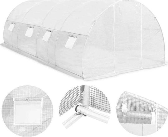 vidaXL 45751 Оранжерия Тунел с Метална Каркаса 6x3x2м