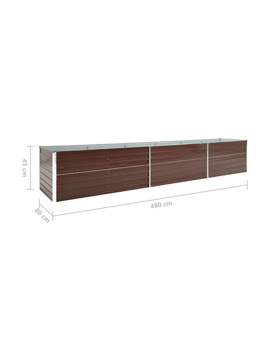 vidaXL Planter Box Metallic Brown 480x80x45cm.