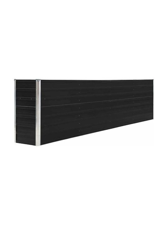 vidaXL Înaltă Antracit xxcm Planter Box Metal Gri 320x40x77cm.