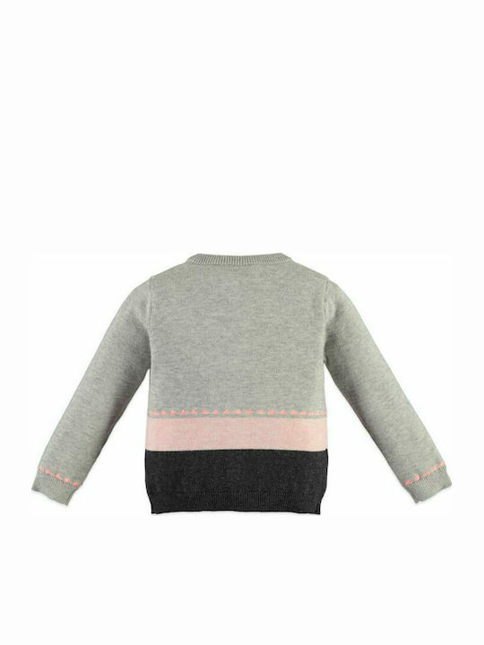 Girl's cardigan with buttons grey - pink Babyface light grey melange