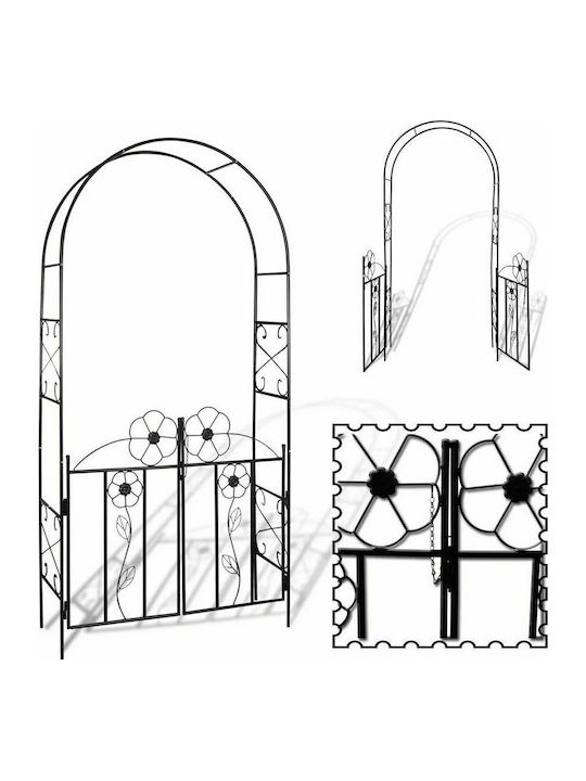 Gartenbogen aus Metall 115x37x230cm Schwarze 40784 Gartenbogen aus Metall 115x37x230cm Schwarze 40784