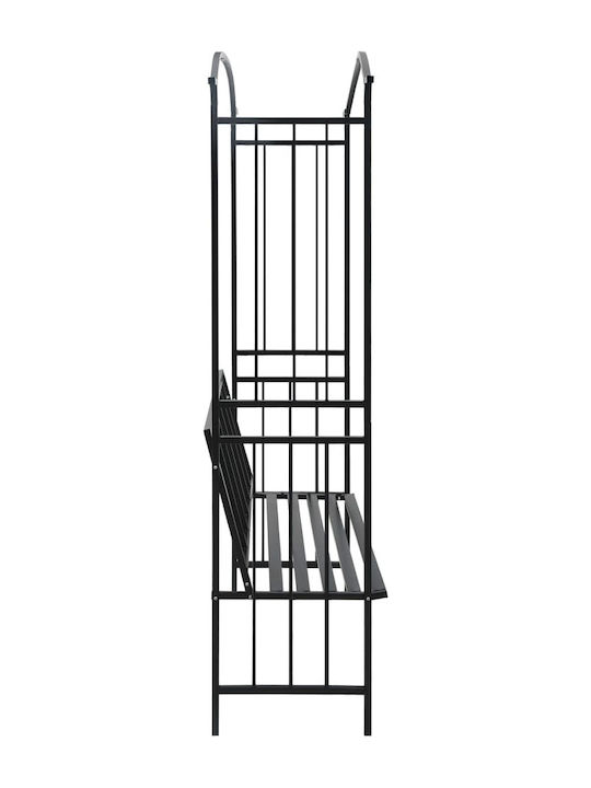 Garden Arch from Metal in Black Color 128x50x207cm