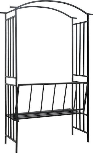 Gartenbogen aus Metall in Schwarz Farbe 128x50x207cm