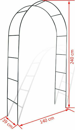 Metal Garden Arches in Green Colour 140x39x240cm 2 Pieces