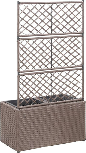 vidaXL Кафяви Контейнери xxcm Кутия за саксии Пластмаса Кафяв 58x30x107см.