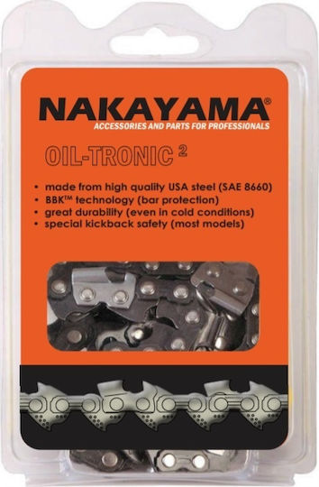 Nakayama 031598 Chainsaw Chain with Pitch 3/8", Gauge .050"-1.3mm & Number of Guides 56E