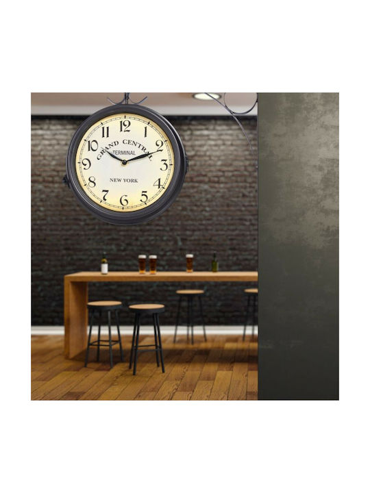 Relaxdays Vintage Двустранен Античен стенен часовник Металик Черно 22x22см