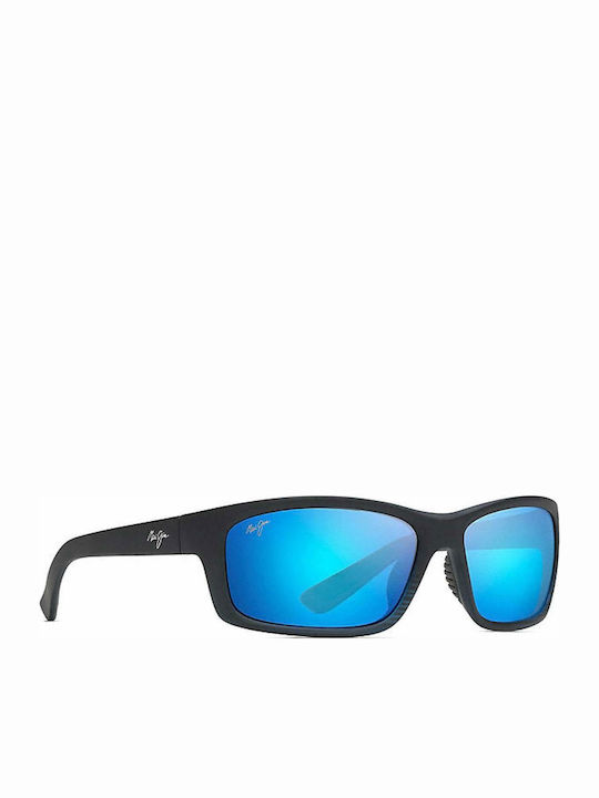 Maui Jim Men's Sunglasses with Blue Plastic Frame and Blue Polarized Mirror Lens B766-08C