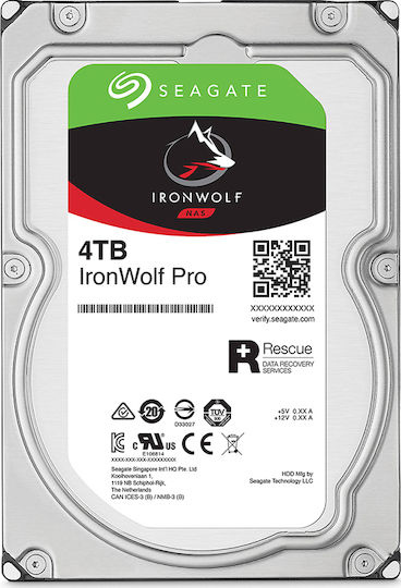 Seagate Ironwolf Pro 4TB HDD Hard Drive 3.5" SATA III 7200rpm with 256MB Cache for NAS ST4000NE001