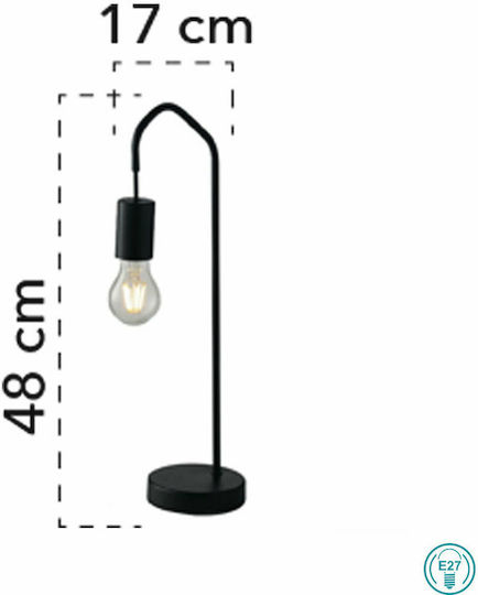 Fan Europe Fan Europe Metal Table Lamp for E27 Socket with Black Base