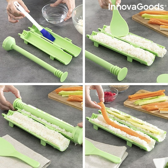 InnovaGoods Silicone Cooking Utensil Set Green Suzooka 3pcs