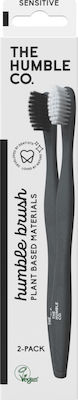 The Humble Co. Zahnbürste Plant Based Toothbrush Sensitive White/Black 2Stück