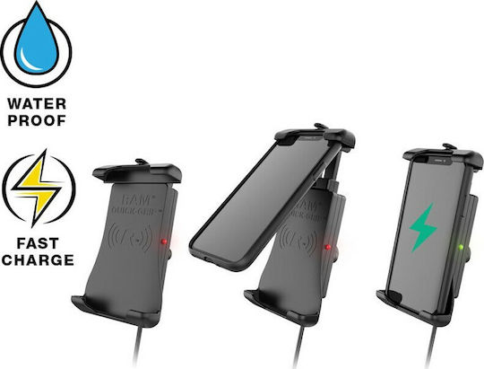 Ram Mounts Motorcycle Cellphone Mount Waterproof Wireless Charging Ram-Hol-Un14W
