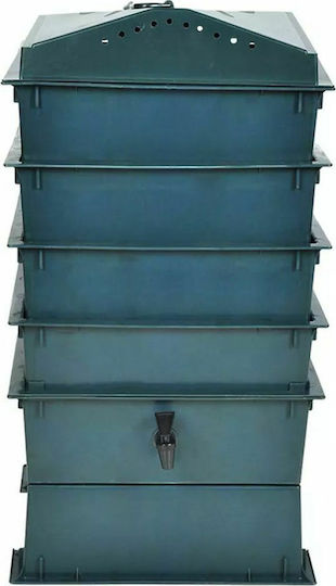 40585 Plastic Closed Type Composter for Landworms with 4 Discs 42x42x60cm