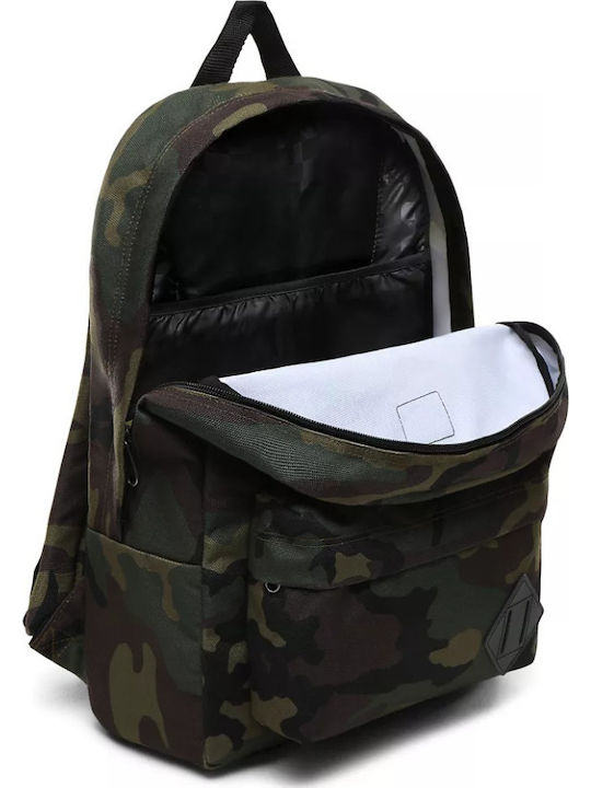 Vans Old Skool III Backpack Classic Camo School Bag Backpack Junior High-High School Khaki with Water Bottle Holder 22Liters