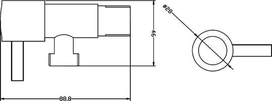Karag Praxis Βάνα / Διακόπτης Γωνιακός 1/2"x1/4" Σφαιρικός Βαρέως Τύπου