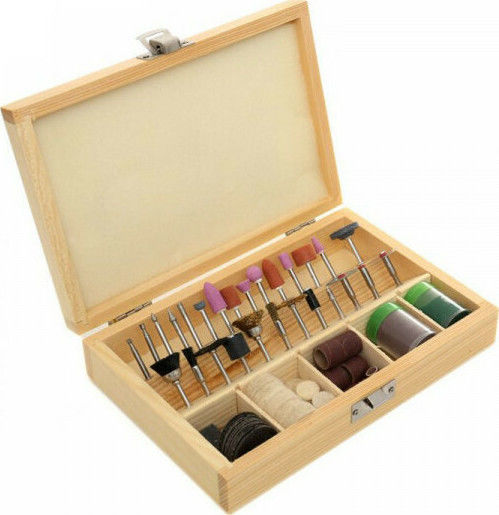 Kraft & Dele Set Accessories for Mini Grinder in Wooden Case Multitool Accessories Set 100pcs KD10265