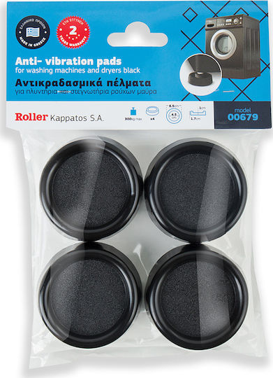 Roller Kappatos 00679 00679 Anti-Vibration Pads For Washer/Dryer made of Plastic Black 4pcs